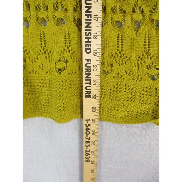 Indigo Thread Co. Olive Green Openwork Cotton Sweater Size - M - Picture 6 of 9